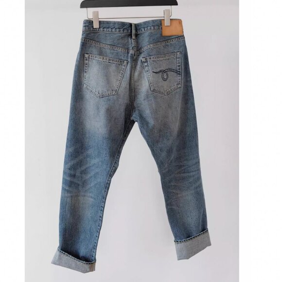 LIMITED NWT R13 Cuffed Crossover Straight Leg Jeans - Estin Selvedge Blue - Picture 5 of 10